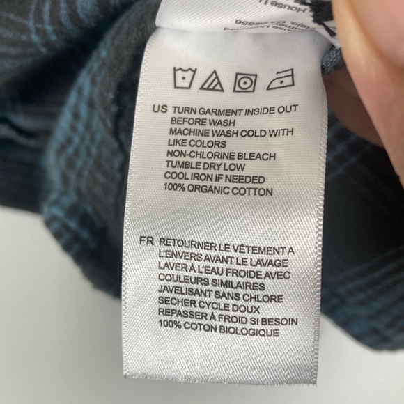 Vissla Button Up shirt Men’s XL Blue Green Very Nice Organic Cotton Plaid - Picture 9 of 16